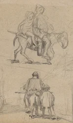 Père, fils et âne, vers 1859
