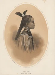 Fille chinoise, coiffe Sycee, 1855