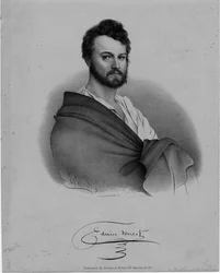 Edwin Forrest (1806-72), acteur, lithographie de Nathaniel Currier, publiée par Brown et Minot, New York