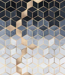 Cubes dorés abstraits