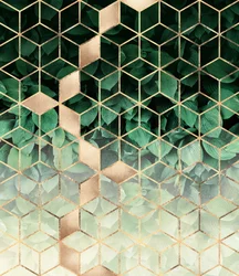 Feuilles géométriques « Green Gold »