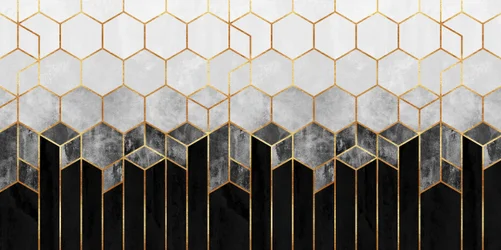 Hexagones dorés modernes