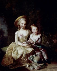 Portrait de Marie Thérèse Charlotte de France et Delfino Louis Joseph Xavier de France