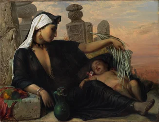 Une femme fellah égyptienne avec son bébé