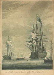 Scène de navigation de la collection de Nathaniel Blackerby, années 1720