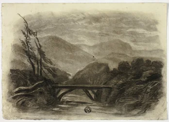 Ruisseau de montagne avec petit pont I