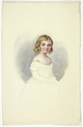 Portrait de jeune fille avec robe sans épaules