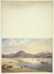 Vue du port avec quatre voiliers
