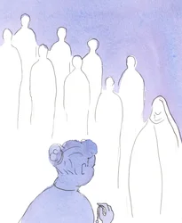 Lorsque nous prions le Rosaire, les Saints se joignent à la première moitié du 