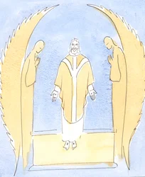 À chaque messe, Jésus-Christ est rendu Présent devant nous, notre grand Souverain Prêtre qui intercède pour nous auprès de son Père au Ciel