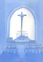 Le Christ offre depuis notre sanctuaire le même Sacrifice que celui qu