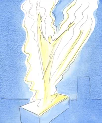 Le Christ est ressuscité du tombeau dans la gloire à Pâques, transformé, comme dans un feu ardent de charité, alors que le Saint-Esprit l
