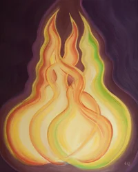 Chaque Personne Divine, chaque flamme, possède la même Nature Divine. Ensemble, ils sont un seul Dieu, un seul Feu
