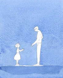 Dieu le Père est heureux lorsque nous nous tournons vers lui et que nous demandons au nom de son Fils les bonnes choses dont nous avons besoin ou que nous désirons, 2004 (aquarelle sur papier)