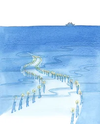 Les personnes qui meurent en priant (comme celles qui sont mortes en priant le Rosaire sur le Titanic) marchent sur une route qui semble mener aux ténèbres