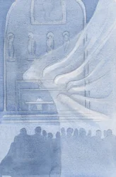 Les anges adorent le Christ dans la Sainte Eucharistie