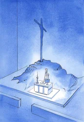 Ceci est la coupe de mon sang : le sacrifice du Calvaire est re-présenté à chaque messe