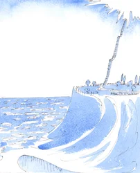 Ceux qui essaient de vivre indépendamment de Dieu, de son Église et de ses lois, vivent comme sur une plaque de glace fondante, 2004 (aquarelle sur papier)