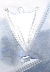 Quelle énorme offrande monte de notre petit autel, alors que le Christ prie notre unique prière, les mains tendues vers le Père, 2000