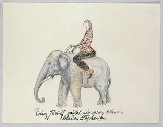 Le prince Youssouf chevauche son petit éléphant bleu - ...