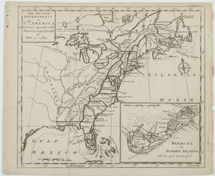 Carte des gouvernements britanniques en Amérique du Nord, gravée par J. Gibson