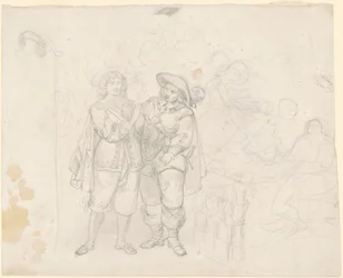 Deux cavaliers (recto)