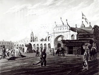 Place du marché, gravé par Daniel Havell, 1820