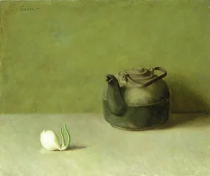 Nature morte avec théière et oignon