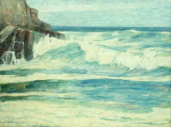 Surf se brisant sur des rochers, vers 1912 (huile sur toile)