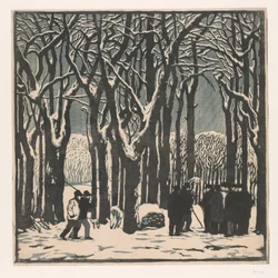 Hommes dans une forêt d