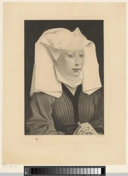 Femme avec une coiffe blanche