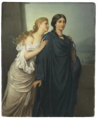 Plaque rectangulaire, « Antigone et Ismène »