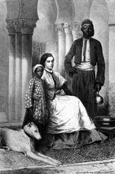 Mlle Tinne dans sa maison du Caire, illustration de 