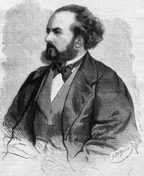 Portrait de Gustave Hippolyte (Gustave-Hippolyte) Roger (1815-1879), ténor français - dessin par Emile Bayard