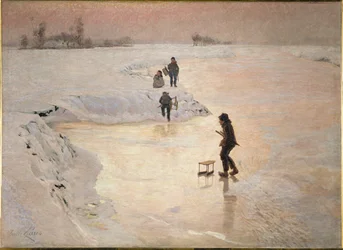Les patineurs (peinture sur toile)