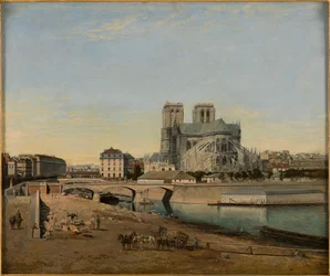 French: Le chevet de Notre-Dame, vu du quai de la Tournelle