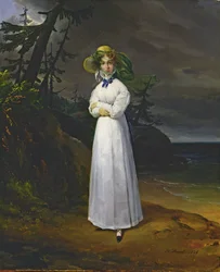 Jeune fille dans un paysage romantique, 1825