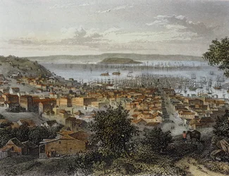 Vue de San Francisco, Californie, USA. Engaving ... (gravure)