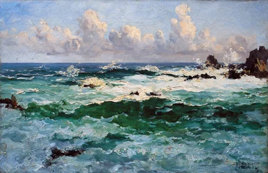 Ouessant, Mer montante entre le sémaphore et la trompette