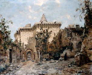 La porte des Cordelières et le château, 1891