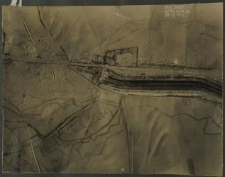 Photographie aérienne avec tranchées de la Première Guerre mondiale, 1917