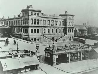 Terminus Great Eastern à Bishopsgate : extérieur, 1862