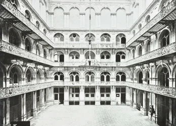 Hop Exchange : intérieur du hall est, Southwark Street, Londres, 1890
