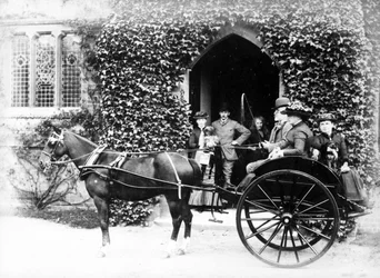 Balade en cheval et piège, vers 1890