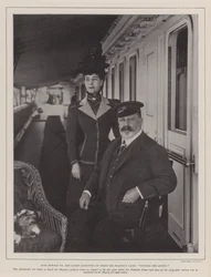 Le roi Edward VII et la reine Alexandra à bord du yacht de Sa Majesté Victoria et Albert