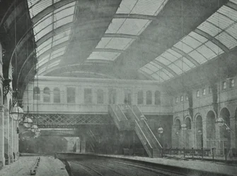 Gare de Kings Cross : vue des quais, 1862