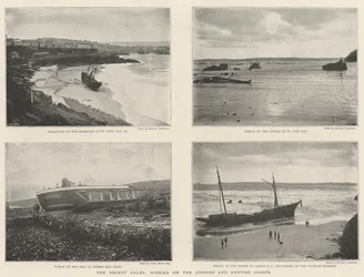 Les récentes tempêtes, naufrages sur les côtes de Cornouailles et du Kent