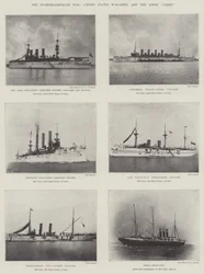 La guerre hispano-américaine, navires de guerre des États-Unis et le paquebot Paris