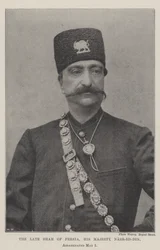 Feu le Shah de Perse, Sa Majesté Nasr-ed-Din, assassiné le 1er mai