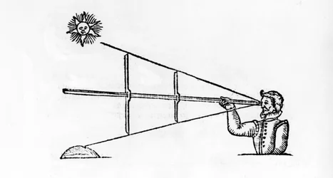 Un bâton de croix, illustration de A Seamans Secrets par John Davis, publiée en 1595